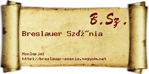 Breslauer Szénia névjegykártya